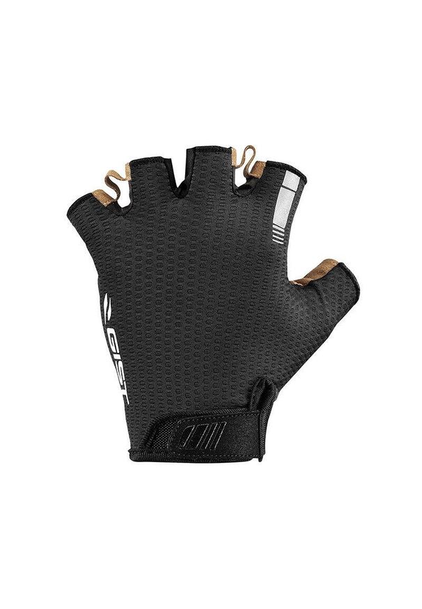 GIST - Krótka letnia rękawiczka z rzepem Gist Air. Kolor: czarny. Materiał: skóra, syntetyk. Sezon: lato. Sport: kolarstwo