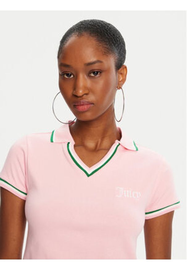 Juicy Couture Polo JCWCT225355 Różowy Regular Fit. Typ kołnierza: polo. Kolor: różowy