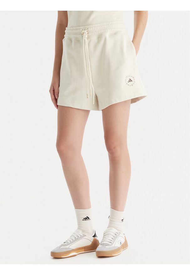 Adidas by Stella McCartney - adidas by Stella McCartney Szorty sportowe True Casuals JX6786 Beżowy Loose Fit. Kolor: beżowy. Materiał: bawełna