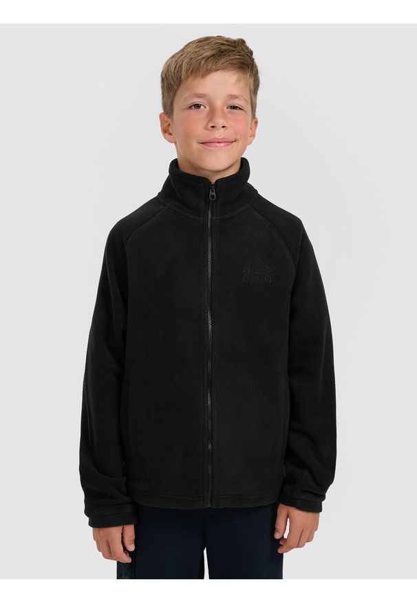 4f - 4F Polar regular ze stójką chłopięcy - czarny 152 (11-12 lat). Typ kołnierza: kołnierzyk stójkowy. Kolor: czarny. Materiał: polar. Długość: długie. Sezon: lato