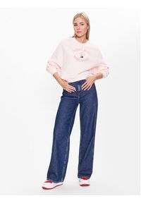 Tommy Jeans Bluza DW0DW16137 Różowy Relaxed Fit. Kolor: różowy. Materiał: bawełna