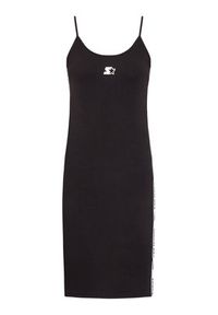 Starter Sukienka codzienna SDG-012-BD Czarny Slim Fit. Okazja: na co dzień. Kolor: czarny. Materiał: bawełna. Typ sukienki: proste. Styl: casual