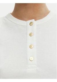 TOMMY HILFIGER - Tommy Hilfiger Top WW0WW49251 Écru Slim Fit. Kolor: kremowy. Materiał: bawełna #3