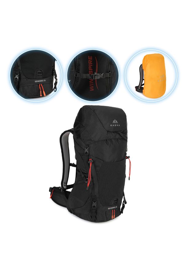 Plecak trekkingowy KADVA Sendero 35 l. Kolor: czarny