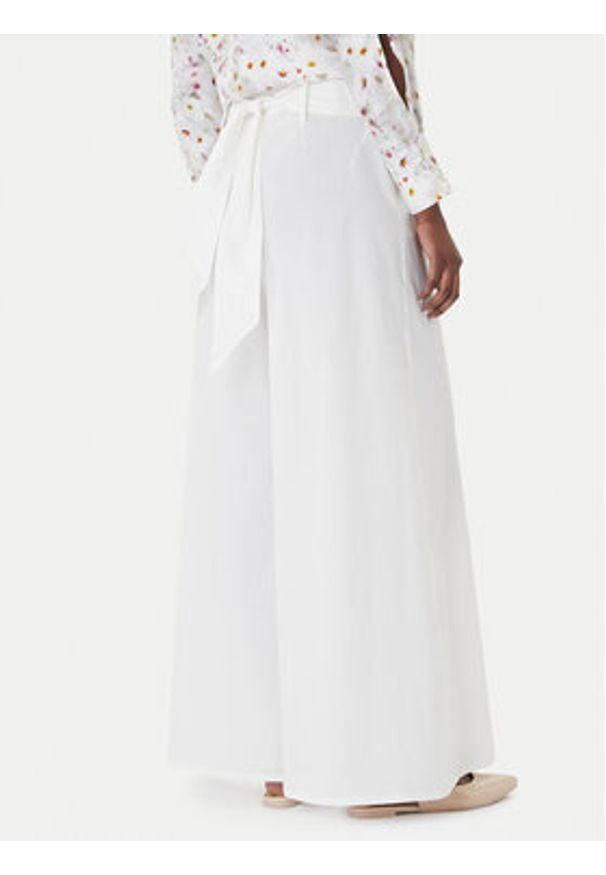 Marella Spodnie materiałowe Gala 2613131122 Biały Wide Leg. Kolor: biały. Materiał: bawełna