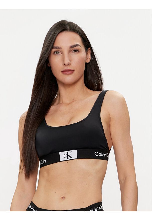 Calvin Klein Swimwear Góra od bikini KW0KW02354 Czarny. Kolor: czarny. Materiał: syntetyk