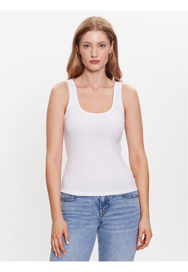 Levi's® Top Essential A5906-0001 Biały Regular Fit. Kolor: biały. Materiał: bawełna
