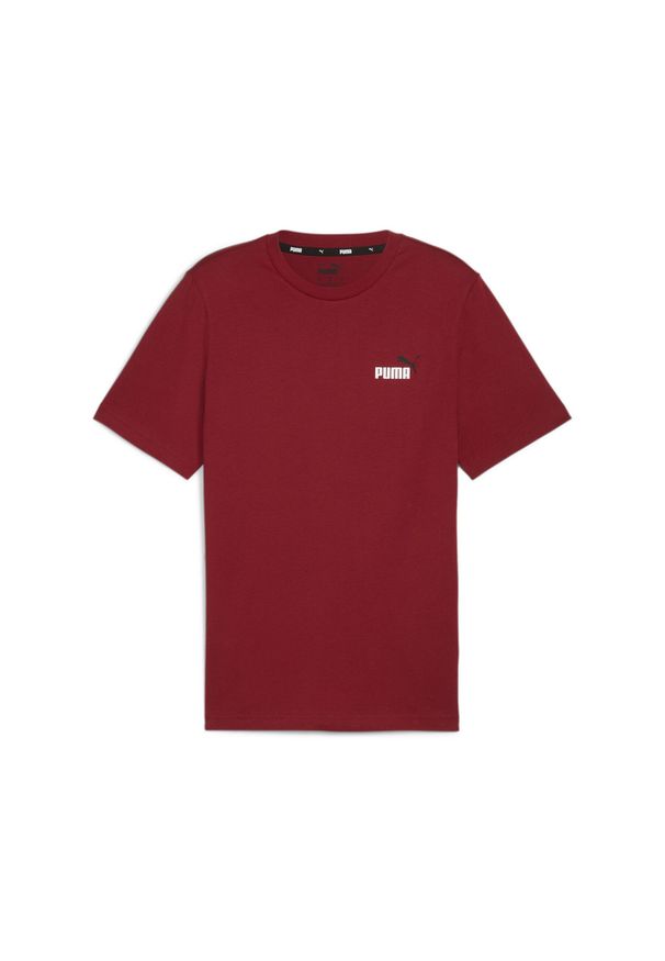 Puma Koszulka Ess+ 2 Col Small Logo 67447012. Kolor: czerwony. Materiał: bawełna