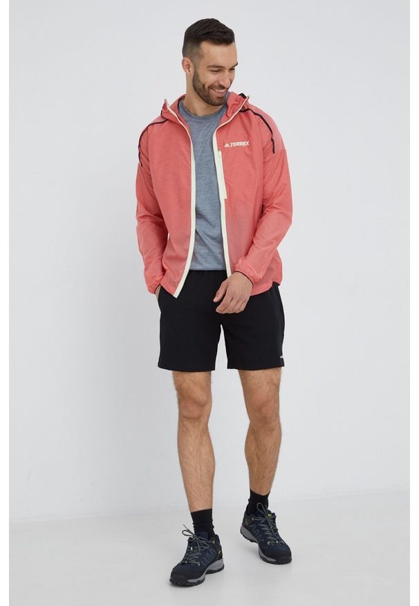 adidas TERREX wiatrówka Agravic H11744 kolor czerwony. Kolor: czerwony. Materiał: materiał, tkanina