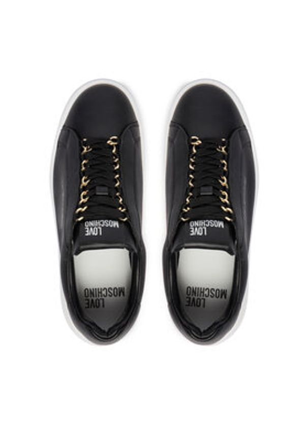 Love Moschino - LOVE MOSCHINO Sneakersy JA15015G1OIA0000 Czarny. Kolor: czarny. Materiał: skóra