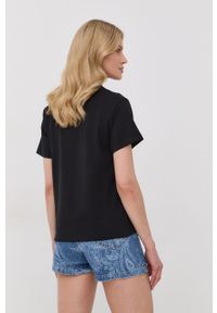 The Kooples t-shirt bawełniany kolor czarny. Okazja: na co dzień. Kolor: czarny. Materiał: bawełna. Wzór: aplikacja. Styl: casual #3