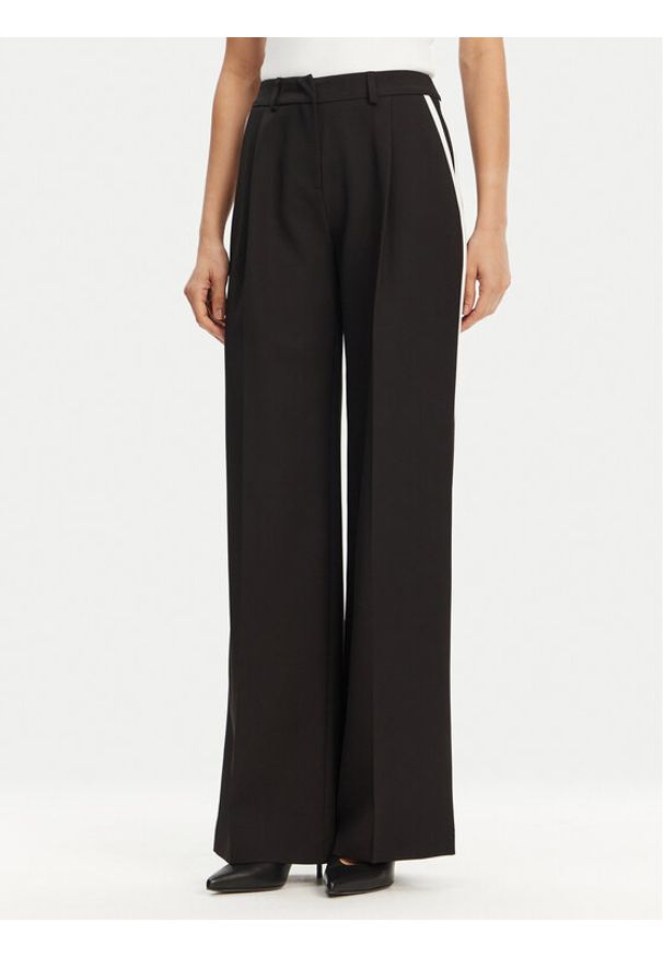 Maryley Spodnie materiałowe 25EB566/43NB Czarny Regular Fit. Kolor: czarny. Materiał: syntetyk