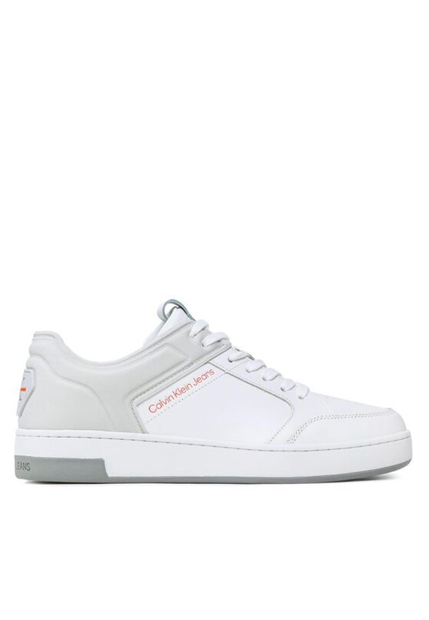 Calvin Klein Jeans Sneakersy Basket Cupsole High/Low Freq YM0YM00611 Biały. Kolor: biały. Materiał: skóra