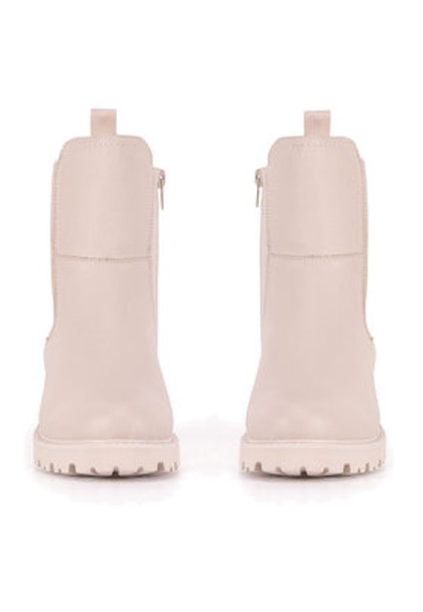 Remonte Botki D8694-60 Beżowy. Kolor: beżowy. Materiał: skóra