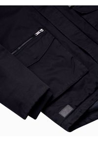 Ombre Clothing - Kurtka męska zimowa C512 - czarna - XXL. Kolor: czarny. Materiał: syntetyk, poliester, futro, bawełna. Sezon: zima #7
