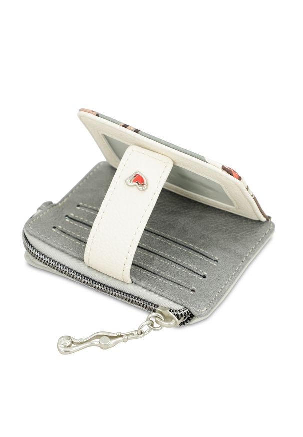 Szary Mały Damski Portfel Anekke Seria Alma. Kolor: szary