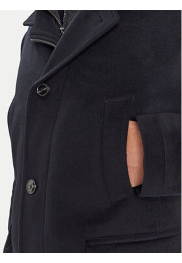 JOOP! Płaszcz wełniany 17 JO-48Gary 30048807 Granatowy Regular Fit. Kolor: niebieski. Materiał: wełna