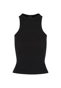 Urban Classics - Top Z Prążkowanym Tyłem Dla Kobiet. Kolor: czarny. Materiał: prążkowany. Sport: turystyka piesza #1