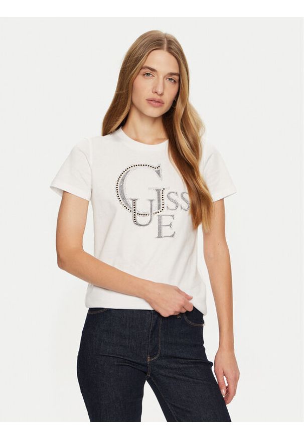 Guess T-Shirt W4BI16 I3Z14 Biały Regular Fit. Kolor: biały. Materiał: bawełna