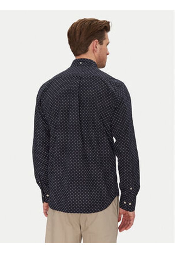 GANT - Gant Koszula 3250056 Granatowy Regular Fit. Kolor: niebieski. Materiał: bawełna