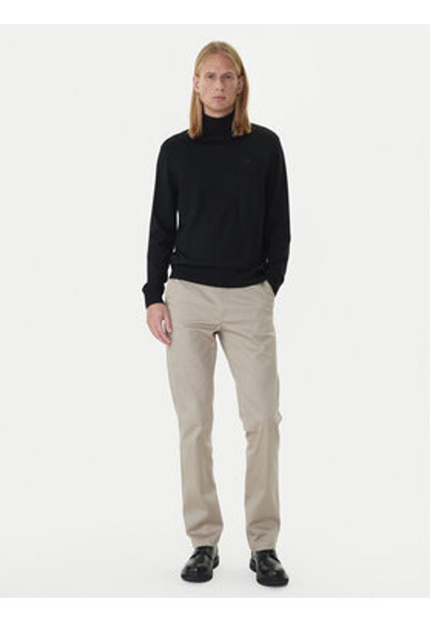 Calvin Klein Chinosy LV040EM633 Beżowy Slim Fit. Kolor: beżowy. Materiał: bawełna