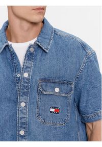 Tommy Jeans Koszula jeansowa DM0DM18957 Niebieski Regular Fit. Kolor: niebieski. Materiał: bawełna