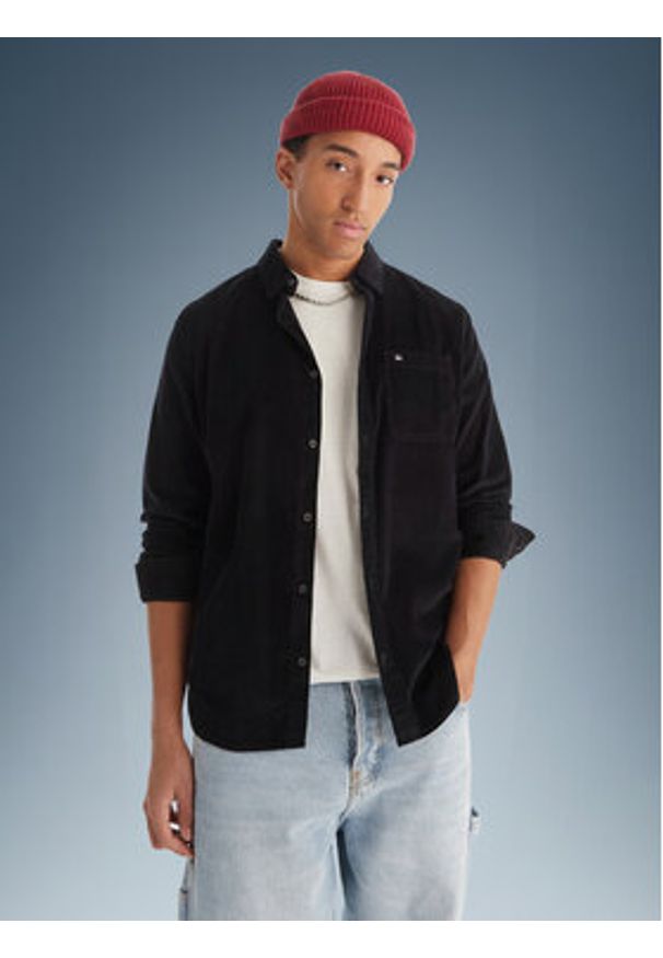 Quiksilver Koszula Smoke Trail EQYWT04652 Czarny Regular Fit. Kolor: czarny. Materiał: bawełna