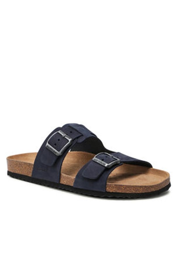 Geox Klapki U Sandal Ghita B U159VB 00032 C4002 Granatowy. Kolor: niebieski. Materiał: skóra, nubuk