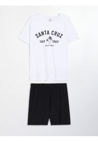 Sinsay - Bawełniana piżama dwuczęściowa z napisem - wielobarwny. Materiał: bawełna. Wzór: napisy #1