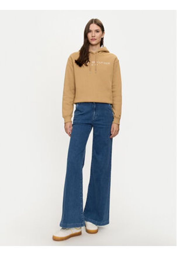 TOMMY HILFIGER - Tommy Hilfiger Bluza Modern WW0WW43598 Beżowy Regular Fit. Kolor: beżowy. Materiał: bawełna, syntetyk