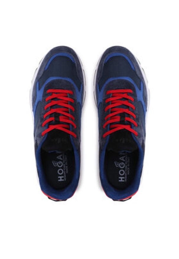 Hogan - HOGAN Sneakersy HXM5630DM90MLQ Granatowy. Kolor: niebieski. Materiał: zamsz, skóra