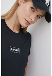 Levi's® - Levi's T-shirt bawełniany kolor czarny. Okazja: na spotkanie biznesowe, na co dzień. Kolor: czarny. Materiał: bawełna. Wzór: nadruk. Styl: biznesowy, casual #4