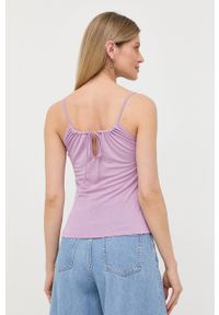 Marella top damski kolor fioletowy. Kolor: fioletowy. Materiał: materiał, dzianina. Długość rękawa: na ramiączkach #2