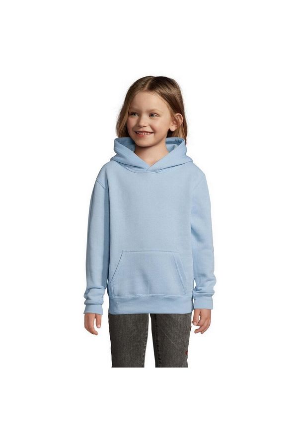 SOL'S - Bluza Z Kapturem Dla Dzieci. Typ kołnierza: kaptur. Kolor: niebieski