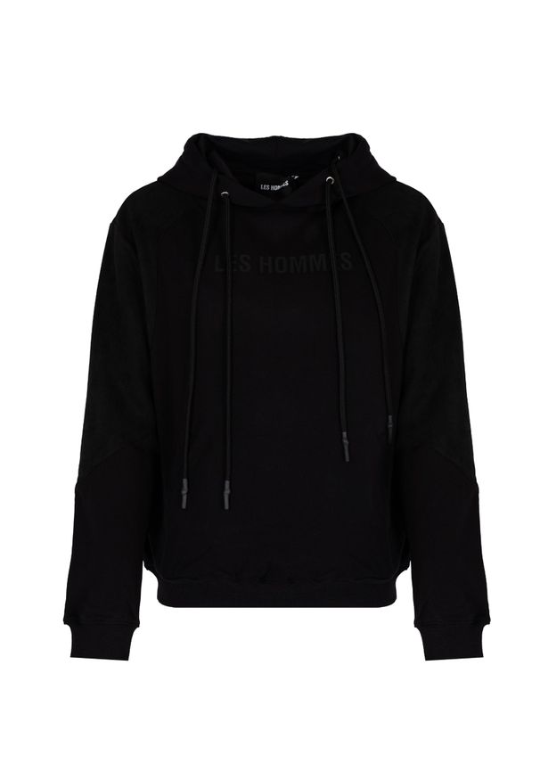 Les Hommes Bluza "Amaretta" | LBH1001700F | Mężczyzna | Czarny. Kolor: czarny. Materiał: bawełna, elastan, poliester. Długość: długie. Wzór: nadruk. Styl: elegancki