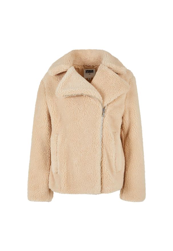 Damski polar sherpa biker fleece Urban Classics. Kolor: beżowy. Materiał: polar