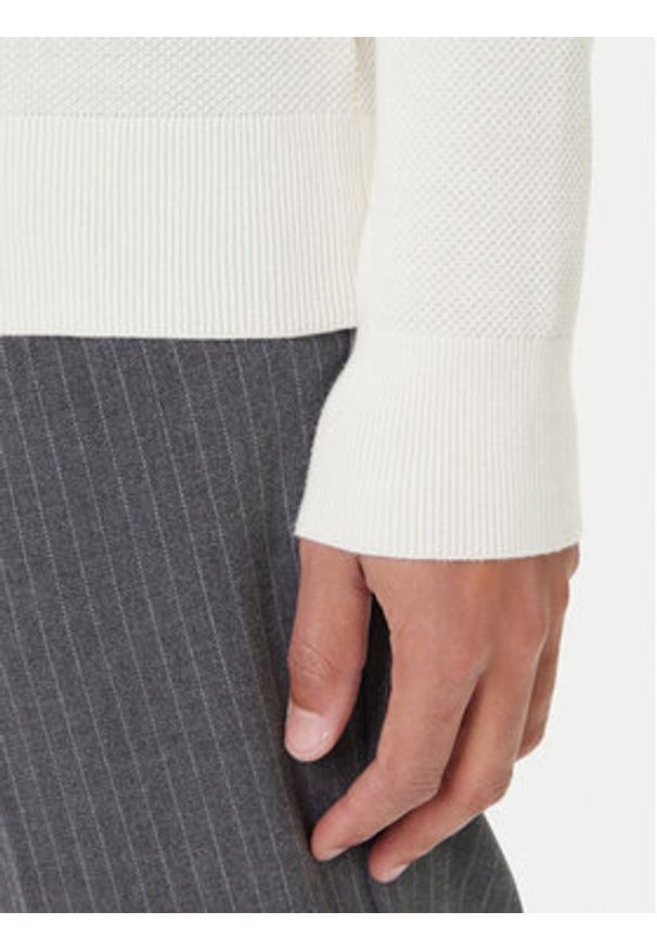 TOMMY HILFIGER - Tommy Hilfiger Sweter Essential MW0MW36347 Écru Regular Fit. Materiał: bawełna