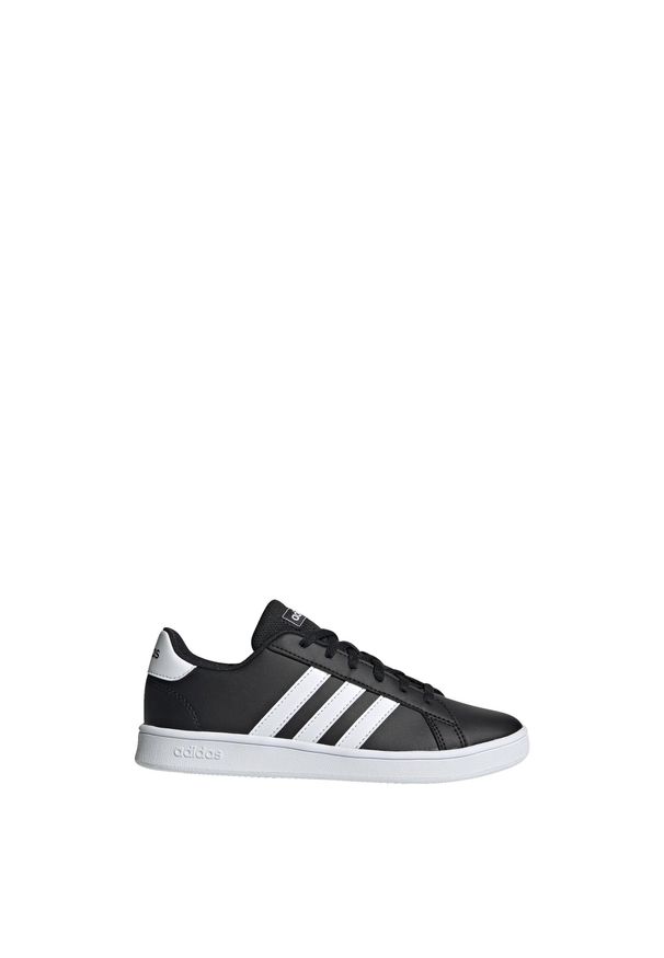 Obuwie tenisowe Dziecko Adidas Grand Court czarny. Okazja: na co dzień. Kolor: czarny, biały, wielokolorowy. Sport: turystyka piesza, tenis
