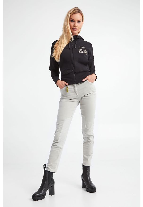 Aeronautica Militare - BLUZA AERONAUTICA MILITARE. Typ kołnierza: kaptur. Długość: krótkie. Wzór: haft