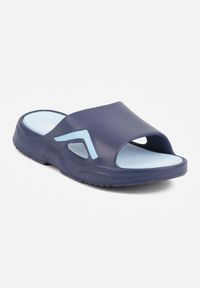 Born2be - Granatowe Piankowe Klapki Basenowe na Grubej Podeszwie Atexia. Okazja: do domu, na co dzień, na plażę. Kolor: niebieski. Materiał: dresówka. Sezon: lato. Styl: sportowy, klasyczny, wakacyjny, casual #6