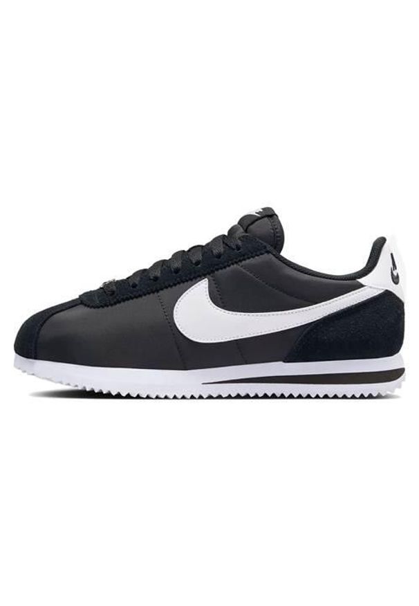 Buty do chodzenia damskie Nike Cortez. Zapięcie: sznurówki. Kolor: czarny. Materiał: syntetyk, materiał, tkanina. Szerokość cholewki: normalna. Model: Nike Cortez. Sport: turystyka piesza