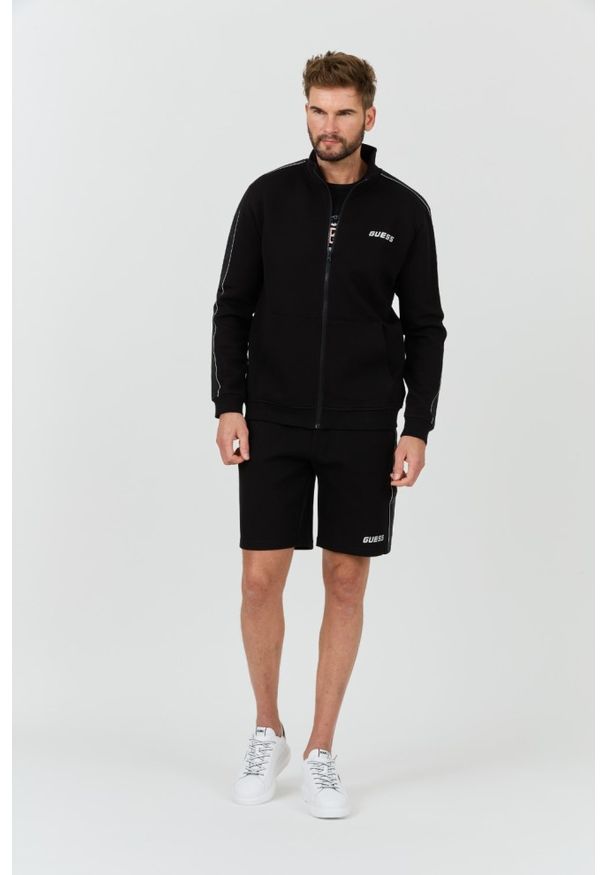 Guess - GUESS Czarna męska bluza Mickey Full Zip, Rozmiar XXL. Kolor: czarny
