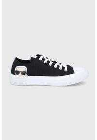 Karl Lagerfeld tenisówki KAMPUS III damskie kolor czarny. Nosek buta: okrągły. Zapięcie: sznurówki. Kolor: czarny. Materiał: guma