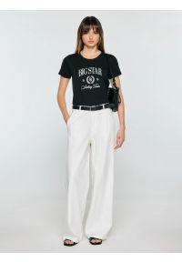 Big-Star - Koszulka damska z kontrastowym nadrukiem czarna Ratta 906. Kolor: czarny. Materiał: dzianina. Wzór: nadruk. Styl: elegancki, klasyczny #3