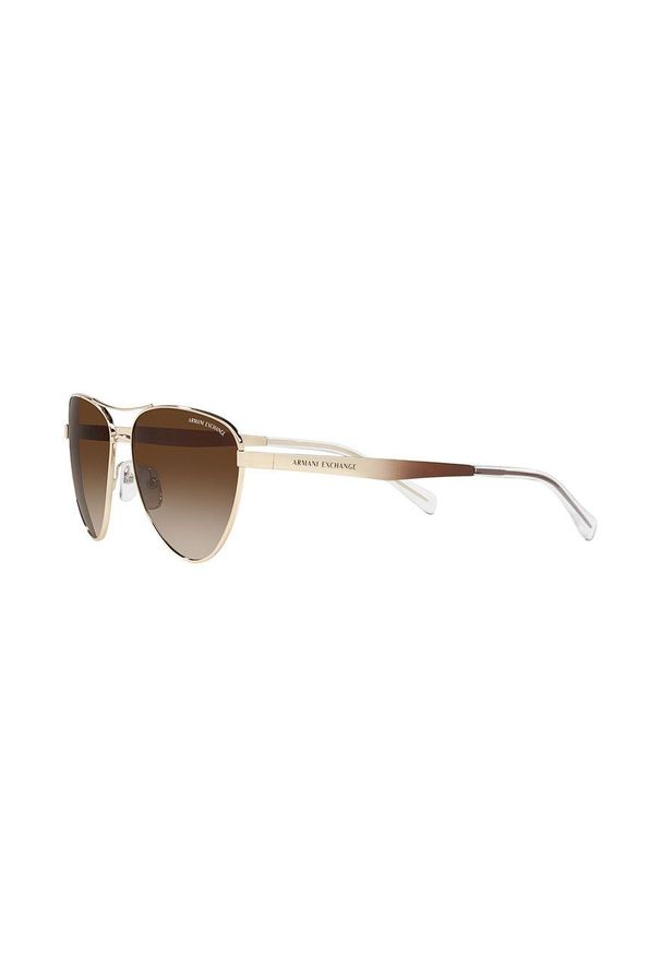 Armani Exchange okulary przeciwsłoneczne damskie kolor złoty. Kolor: złoty