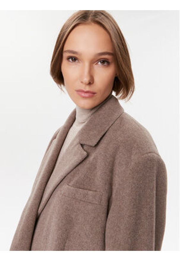 Herskind Płaszcz wełniany Wanda 4908816 Beżowy Regular Fit. Kolor: beżowy. Materiał: wełna