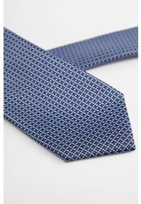 Mango Man - Krawat Micro. Kolor: niebieski. Materiał: tkanina, poliester #3