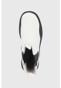 Steve Madden Sztyblety skórzane damskie kolor kremowy na platformie. Nosek buta: okrągły. Kolor: beżowy. Materiał: skóra. Obcas: na platformie. Wysokość obcasa: niski #4