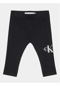 Calvin Klein Jeans Legginsy Monogram IN0IN00081 Czarny Slim Fit. Kolor: czarny. Materiał: bawełna #3