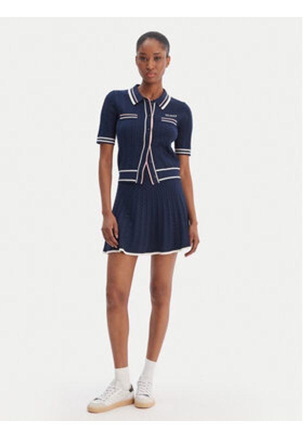 Guess Spódnica mini V6RD07 Z4652 Granatowy Regular Fit. Kolor: niebieski. Materiał: syntetyk